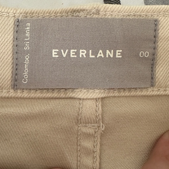 Everlane Jeans Cream The Straight Leg Crop Size 00 New without tags - Picture 5 of 6